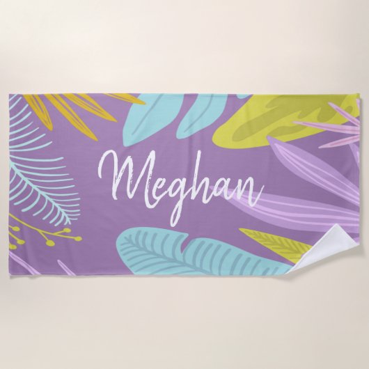 Script de pinceau monogramme | Serviette de plage  (Devant)