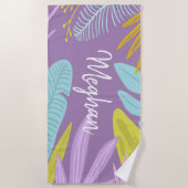 Script de pinceau monogramme | Serviette de plage  (Devant)