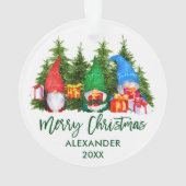 Script de pinceau vert Aquarelle de Noël Gnomes (dos)