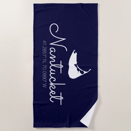 Script de serviette de plage de Nantucket Island (Devant)
