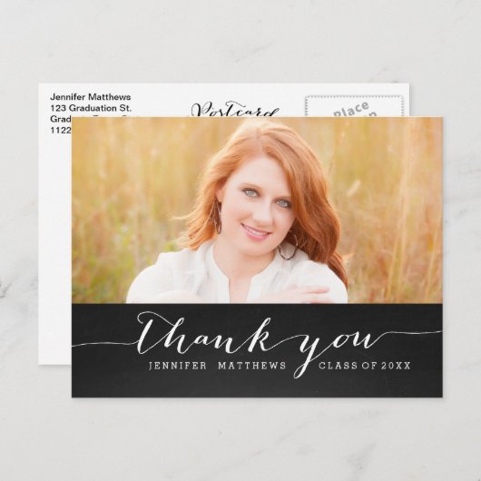 Script de tableau noir | Carte postale Merci de di (Devant / Derrière)