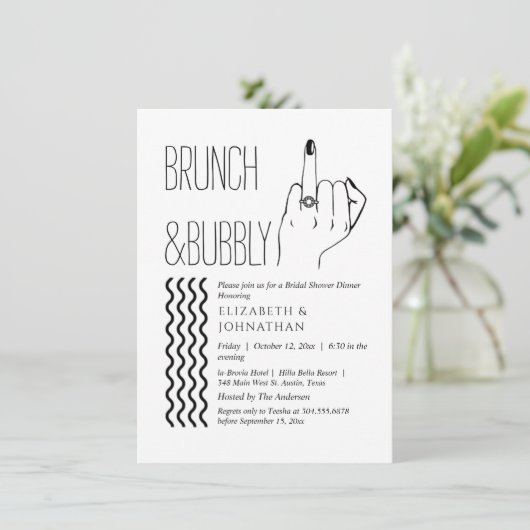 Script De Texte Minimal Brunch Et Invitation Bubbl (Debout devant)