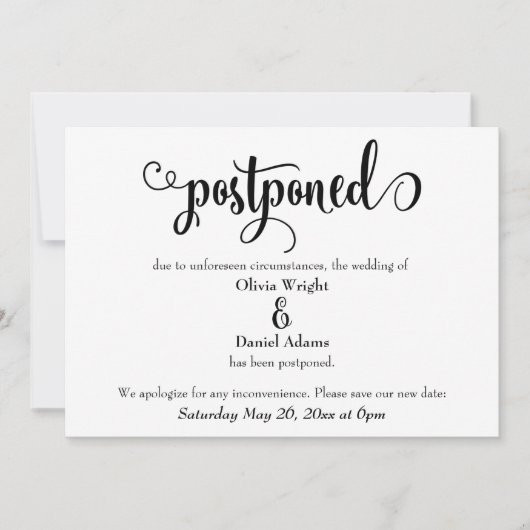 Script de torsion Reporté Faire-part Mariage (Devant)