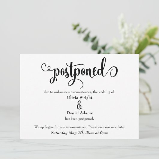 Script de torsion Reporté Faire-part Mariage (Debout devant)