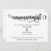 Script de torsion Reporté Faire-part Mariage (Devant / Derrière)