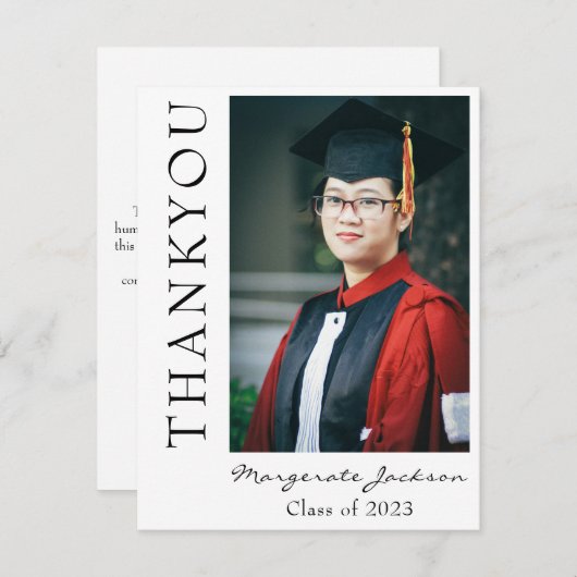 Script décontracté et Carte de remerciements photo (Devant / Derrière)