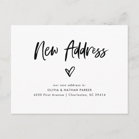 Script Décontracté et coeur chic | Faire-part de d (Devant)