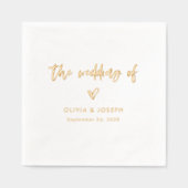 Script Décontracté et coeur chic | Or mariage (Recto)