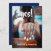 Script décontracté Oui ! Faire-part Fiançailles ph (Devant / Derrière)