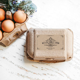 Script Decoratief Ornament Egg Carton Etiket