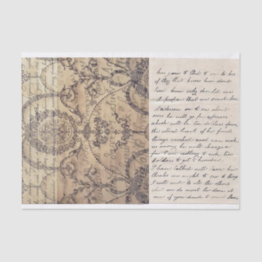 Script Decoratieve Ephemera Decoupage Tissuepapier (Voorkant)