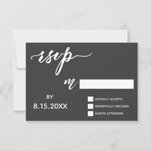 Script d'écriture manuscrite RSVP en gras blanc su (Devant)