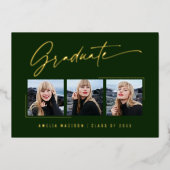 Script d'encre or moderne Emerald Grad Carte photo (Recto)