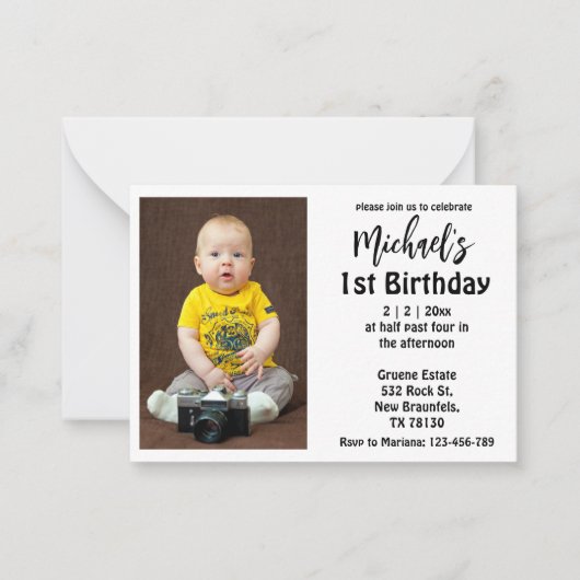 script design garçon 1er anniversaire invitation p (Devant)
