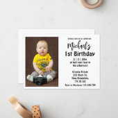 script design garçon 1er anniversaire invitation p (Devant/Arrière en situation)