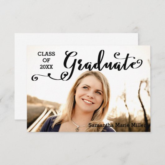 Script d'études supérieures - Faire-part de 3x5 (Devant / Derrière)