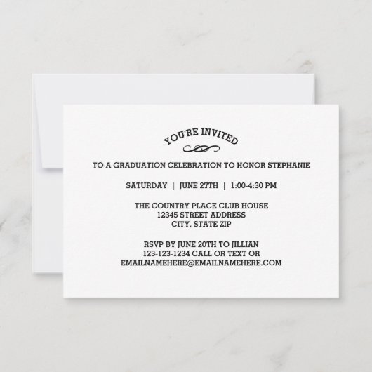 Script d'études supérieures - Faire-part de 3x5 (Dos)