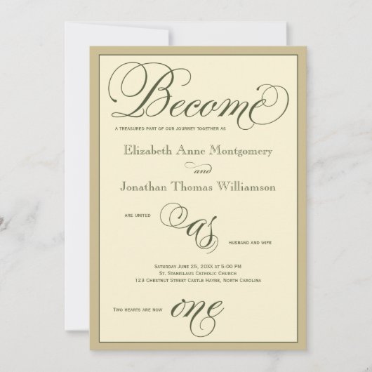 Script Devenir une seule Faire-part de mariage chr (Devant)