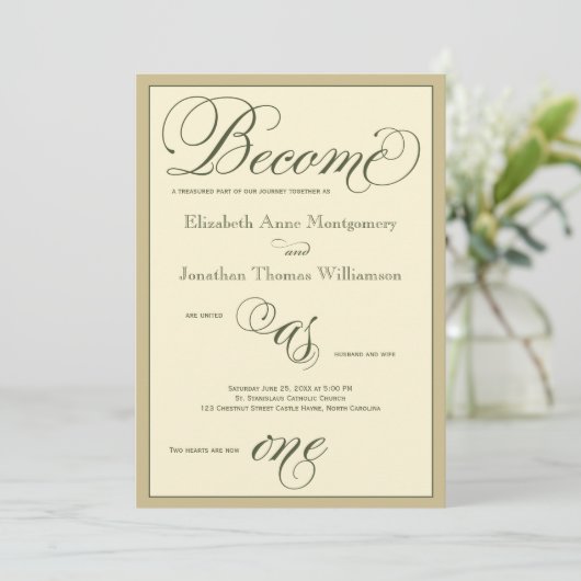 Script Devenir une seule Faire-part de mariage chr (Debout devant)