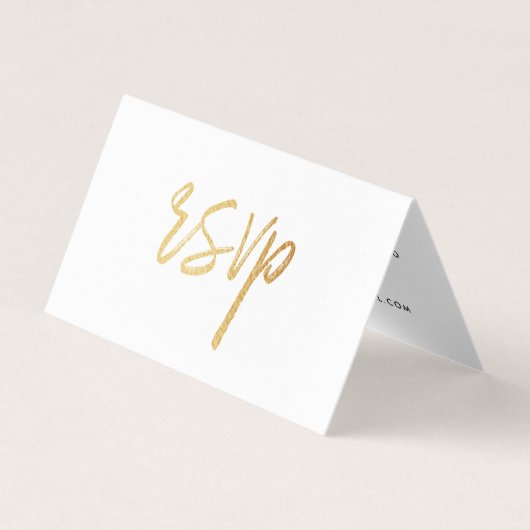 Script d'huile d'or moderne avec carte RSVP photo (Devant)
