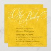 Script Diagonals dans une invitation au Baby showe (Devant / Derrière)