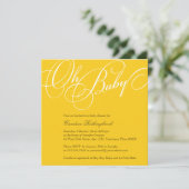 Script Diagonals dans une invitation au Baby showe (Debout devant)