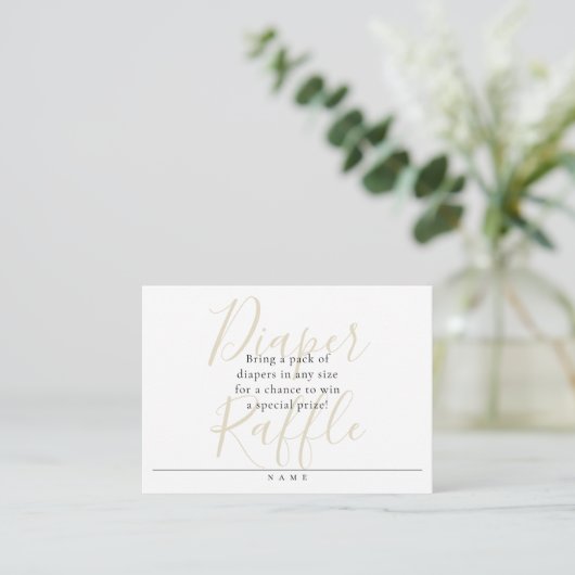 Script Diaper Raffle w/Sparkly Black Butterflies Informatiekaartje (Staand voorkant)
