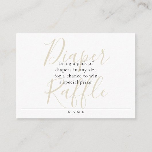 Script Diaper Raffle w/Sparkly Black Butterflies Informatiekaartje (Voorkant)
