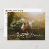 Script Doodle foto bruiloft dank je kaart (Voorkant / Achterkant)