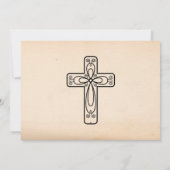 Script Dove en Cross First Heilige Communie Kaart (Achterkant)