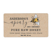 Script du logo Kraft Bee apiary étiquette de pot d (Devant)