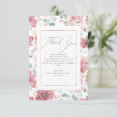 Script Dusty rose Baby shower Floral Merci (Debout devant)
