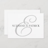 Script E Carte pour notes Monogramme (Argent / Noi (Devant / Derrière)