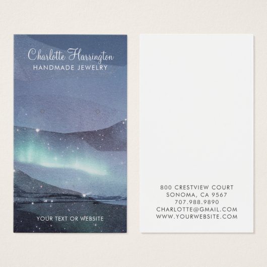 Script Earring Blue Mountains Bijoux Carte d'affic (Devant & derrière)