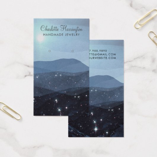 Script Earring Blue Mountains Bijoux Carte d'affic (Bureau)