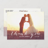 Script écriture manuscrite | Carte postale mariage (Devant / Derrière)