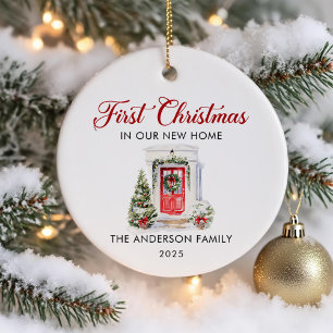 Script Eerste Kerstmis In Ons Nieuwe Thuis Keramisch Ornament