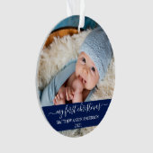 Script élégant Bleu Mon premier bébé de Noël (devant)