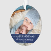 Script élégant Bleu Mon premier bébé de Noël (devant)