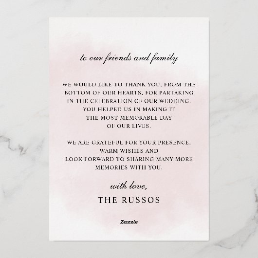 Script Elegant Bourgondië Blush Bloemenbruiloft Folie Uitnodiging (Achterkant)