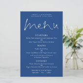 Script élégant Budget Menu Mariage bleu blanc (Debout devant)