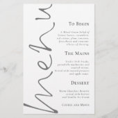 Script élégant Budget Menu Mariage simple (Devant)