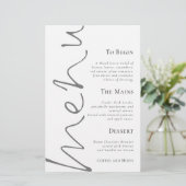 Script élégant Budget Menu Mariage simple (Debout devant)