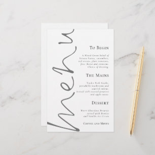 Script élégant Budget Menu Mariage simple