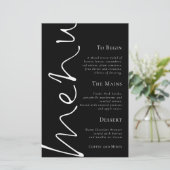 Script élégant budget Simple Mariage noir menu (Debout devant)
