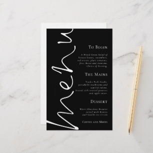 Script élégant budget Simple Mariage noir menu
