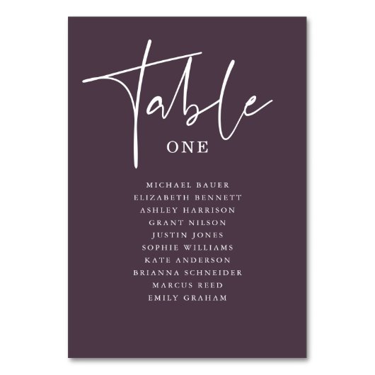 Script élégant | Carte Mariage moderne de table as (Par défaut)