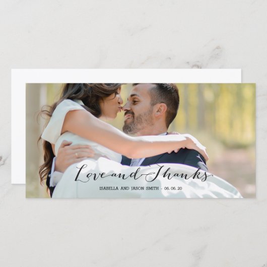 SCRIPT ÉLÉGANT | CARTE PHOTO mariage MERCI (Devant / Derrière)