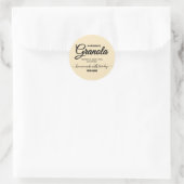 Script élégant crème étiquette de granola fait mai (Sac)