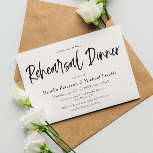 Script Elégant Dîner De Répétition Invitation